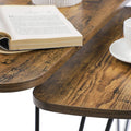 VASAGLE Set de 2 mese de cafea, stil industrial, 60x38x48cm si 52x32x43cm, maro rustic si negru