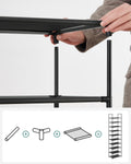 SONGMICS Raft de depozitare pantofi pe 10 niveluri, metal, instalare modulara, 28x45x173cm, negru