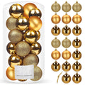 Set globuri de Craciun, 20 bucati, 3 modele, 4cm, auriu