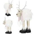 Figurina Craciun, Ren alb cu fular, inaltime 48cm