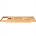 Raft cu tava pentru cada din bambus natural Sersimo 1025, extensibila, 75-111x23cm