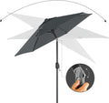 SONGMICS Umbrela de gradina 200 cm, inclinare dubla 30°, poliester UPF 50+, cadru metalic, gri