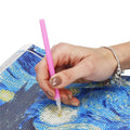 Set de broderie cu diamante 5D, 30x40cm, model Pom inflorit sub luna