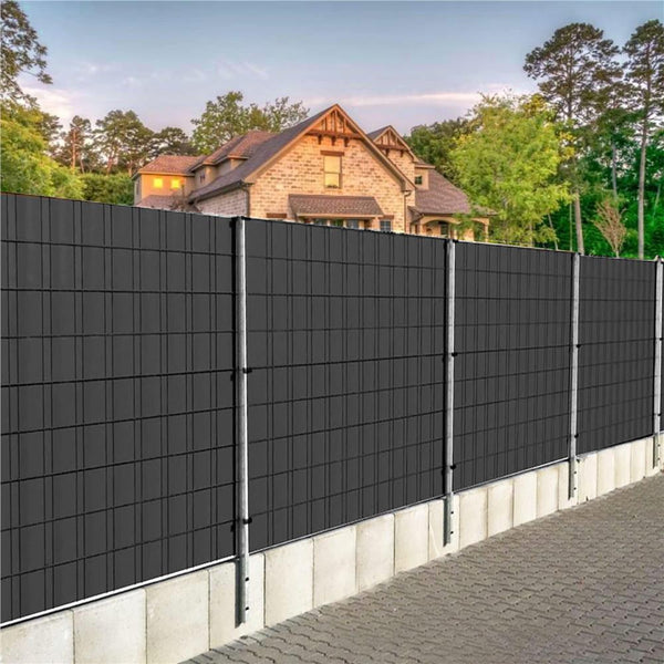 Panou de gard pentru intimitate in gradina, PVC Premium, 26 x 0.19 m, gri antracit