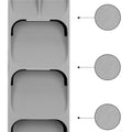 Organizator tacamuri sertar, 5 compartimente, 40x11x5,5cm, gri