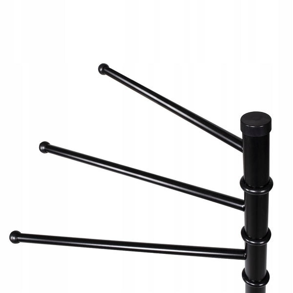 Suport cuier pentru prosoape cu 3 brate egale 32 cm, inaltime 86 cm, negru
