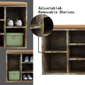 VASAGLE Banca pentru hol cu suport pentru pantofi, 10 compartimente, cu perna, 104x48x30cm, maro rustic