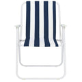Scaun de plaja Sersimo GC050, pliabil, 100kg, 52x74cm, alb albastru