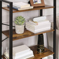 VASAGLE Biblioteca cu 4 etaje din lemn, cadru otel, stil industrial, 66x30x120cm, maro rustic