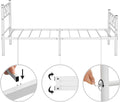 VASAGLE Cadru de pat metalic, pliabil rapid, pentru saltea 90x190 cm, stil industrial loft, 198x92x86 cm, alb