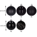 Set globuri de Craciun, 20 bucati, 5 modele, 6cm, negru