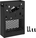 SONGMICS Suport metalic pentru umbrele, cu carlige si tava de picurare, 28x12x41cm, negru