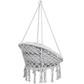 Scaun rotund Sersimo tip leagan suspendat cu perna Confort Plus casa sau gradina, gri