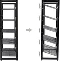 SONGMICS Raft de depozitare pantofi pe 5 niveluri, metal, rafturi plate sau unghiulare reglabile, 31x74x104cm, negru