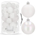 Set globuri de Craciun, 30 bucati, 3 modele, 4/5/6cm, alb