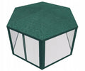 Pavilion cu plasa anti-insecte, fermoar, hexagonal, 200cm, Verde