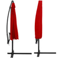 Umbrela de gradina cu brat lateral banana, cu husa, 300cm, rosu