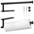 Suport hartie igienica din otel, prindere fara gaurire, 33.5cm, negru