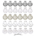 Set globuri de Craciun Inedit, 30 bucati, 6cm, transparente si argintiu