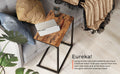 VASAGLE Masa laterala pentru laptop sau servire masa, stil industrial, 55x35x66cm, maro rustic si negru