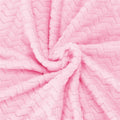 Patura pufoasa pentru 2 persoane, 2 fete, model in relief, 200x220cm, roz