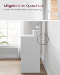VASAGLE Masa de toaleta cu oglinda, iluminare LED, 2 sertare si 3 compartimente deschise, 80x40x140cm, modern, alb