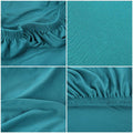 Set 4 huse universale pentru scaun, marime universala, poliester si spandex, 45 cm x 60 cm, albastru marin