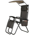 Sezlong pliabil cu parasolar si suport pahare, 77x110x175cm, maro