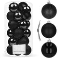 Set globuri de Craciun, 20 bucati, 3 modele, 4cm, negru