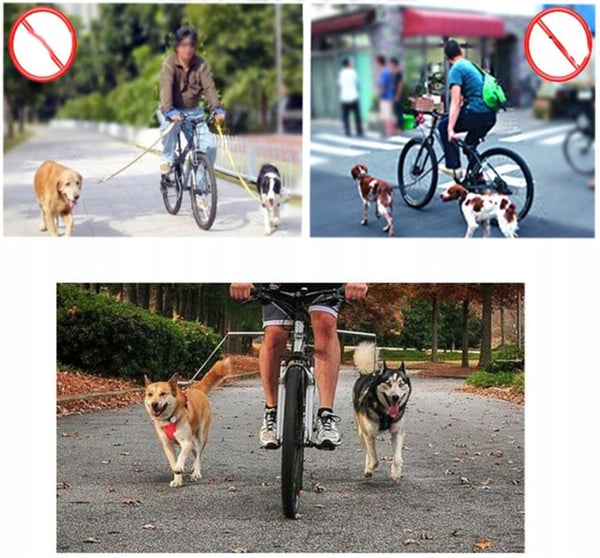 Lesa hands-free de caini pentru bicicleta, Sersimo, Negru