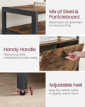 VASAGLE Dulap pentru pantofi cu 3 usi rabatabile, despartitoare interioare, pentru 15-18 perechi, 60x30x130cm, maro rusic si negru