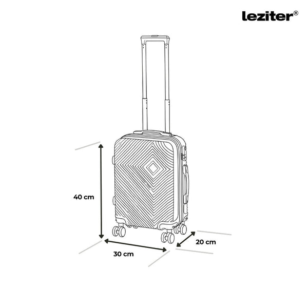 Leziter TraveLux Pro – bagaj de mână cu carcasă rigidă și roți detașabile, 40x30x20 cm, gri