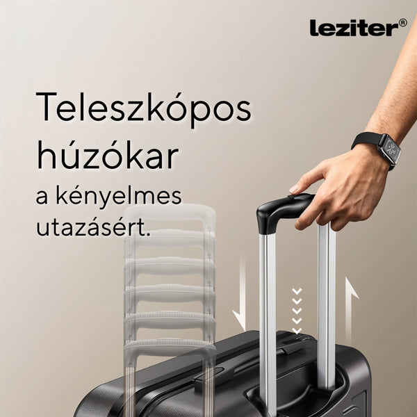 Leziter Valiză de cabină TraveLux Pro cu carcasă rigidă și roată detașabilă, 50x40x20 cm, gri