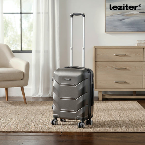 Leziter TraveLux Max – bagaj de mână cu carcasă rigidă și roți detașabile, 40x30x20 cm, negru