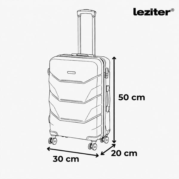 Leziter TraveLux Max – bagaj de mână cu carcasă rigidă și roți detașabile, 40x30x20 cm, negru