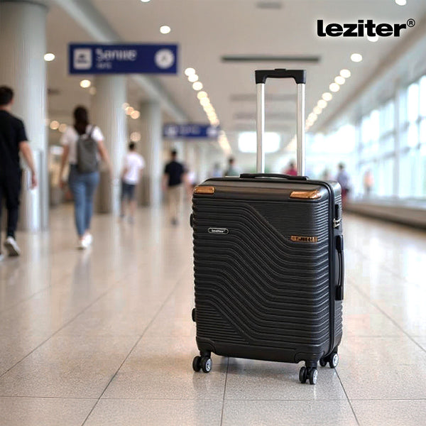 Leziter Valiză medie TraveLux Urban cu carcasă rigidă, 68x45x25 cm, neagră