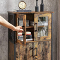 VASAGLE Dulap multifunctional pentru baie, stil industrial, 60x30x108cm, maro rustic si negru