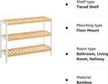 SONGMICS Raft de depozitare din bambus, cu 3 niveluri, 26x70x55cm, alb si maro