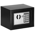 Seif electronic standard cu cifru si cheie, 170x230x170 mm, Otel, Negru