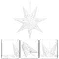 Stea decorativa 3D din hartie ajurata, 50cm, alba