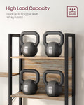 VASAGLE Biblioteca cu 14 rafturi din lemn, cadru metalic, 24x158x166cm, stil industrial, stejar si negru