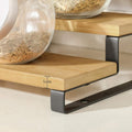 SONGMICS Raft de depozitare extensibil cu 3 nivele, bambus, stivuibil, 32x25x11cm, maro natur
