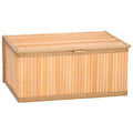 Set 3 cutii organizatoare din bambus, cu capac, diverse dimensiuni, maro
