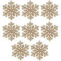 Decoratiune brad fulg de zapada, set 8 bucati, 8cm, auriu