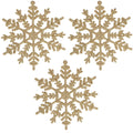 Decoratiune brad fulg de zapada, set 3 bucati, 12cm, auriu