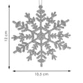 Decoratiune brad fulg de zapada, set 3 bucati, 12cm, argintiu
