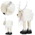 Figurina Craciun, Ren alb cu fular, inaltime 48cm