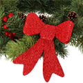 Set 2 ornamente pentru bradul de Craciun, fundita, 18cm, rosu