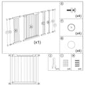 Poarta de siguranta Safety Gate pentru scari, ajustabila, din lemn cu structura otel, 96-103cm, negru maro