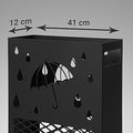 SONGMICS Suport metalic pentru umbrele, cu carlige si tava de picurare, 28x12x41cm, negru